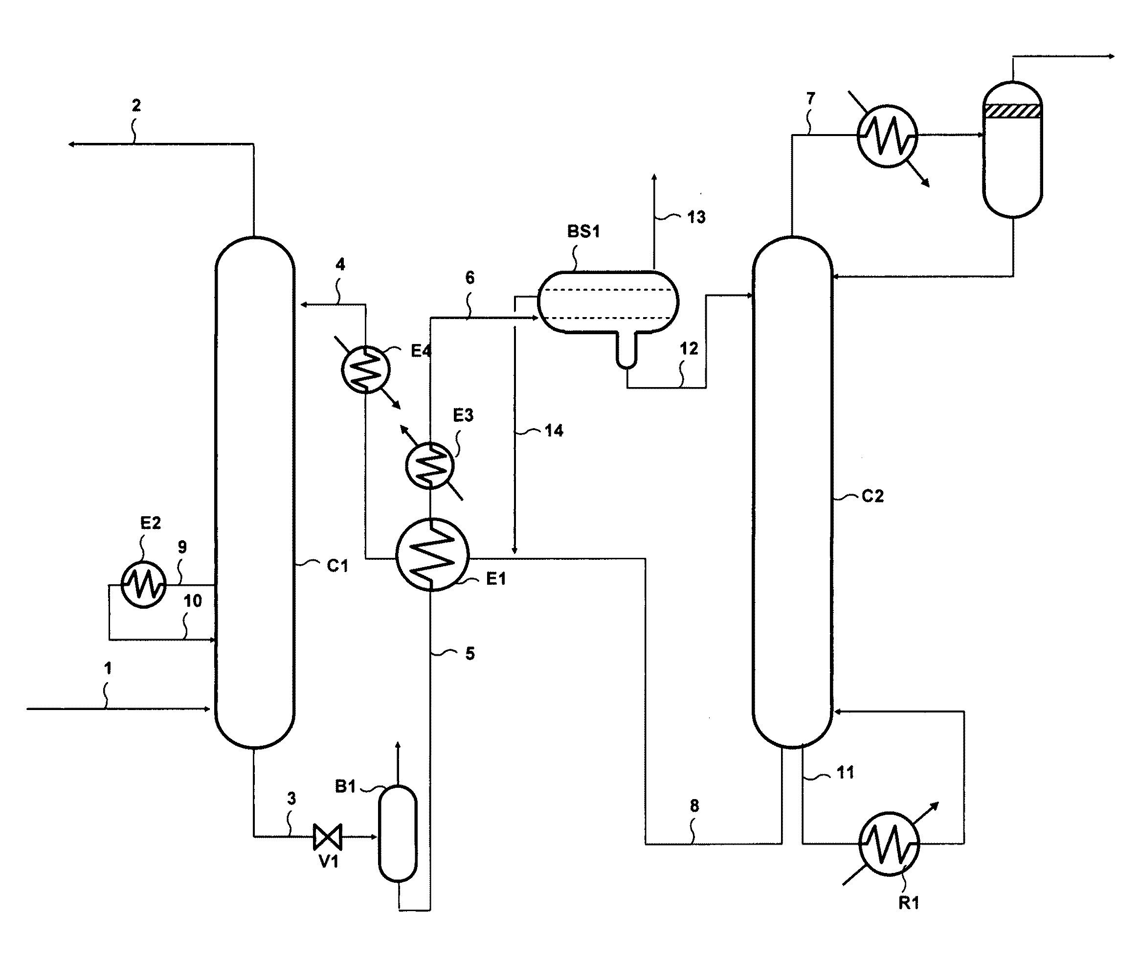 Gas deacidizing method using an absorbent solution with demixing control