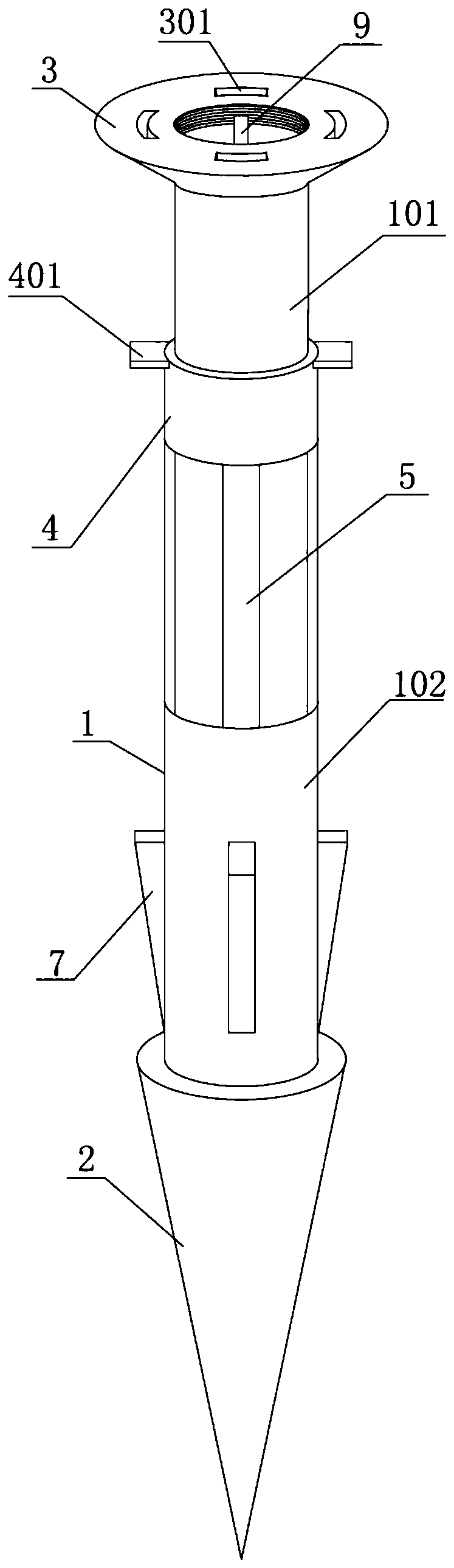 Electric power grounding pole