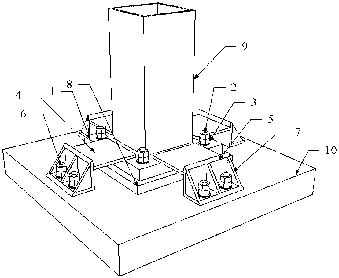 High-energy-consumption exposed steel column foot capable of being quickly repaired after earthquake and construction and maintenance method thereof