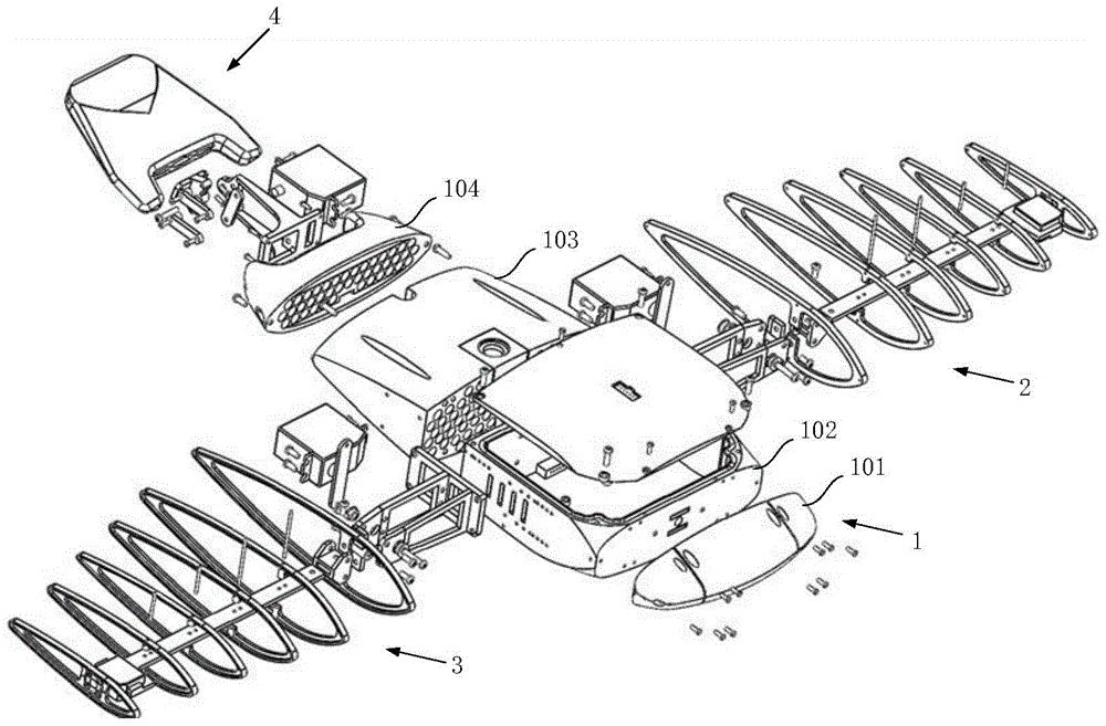 A modular bionic underwater robot based on fully flexible pectoral fins