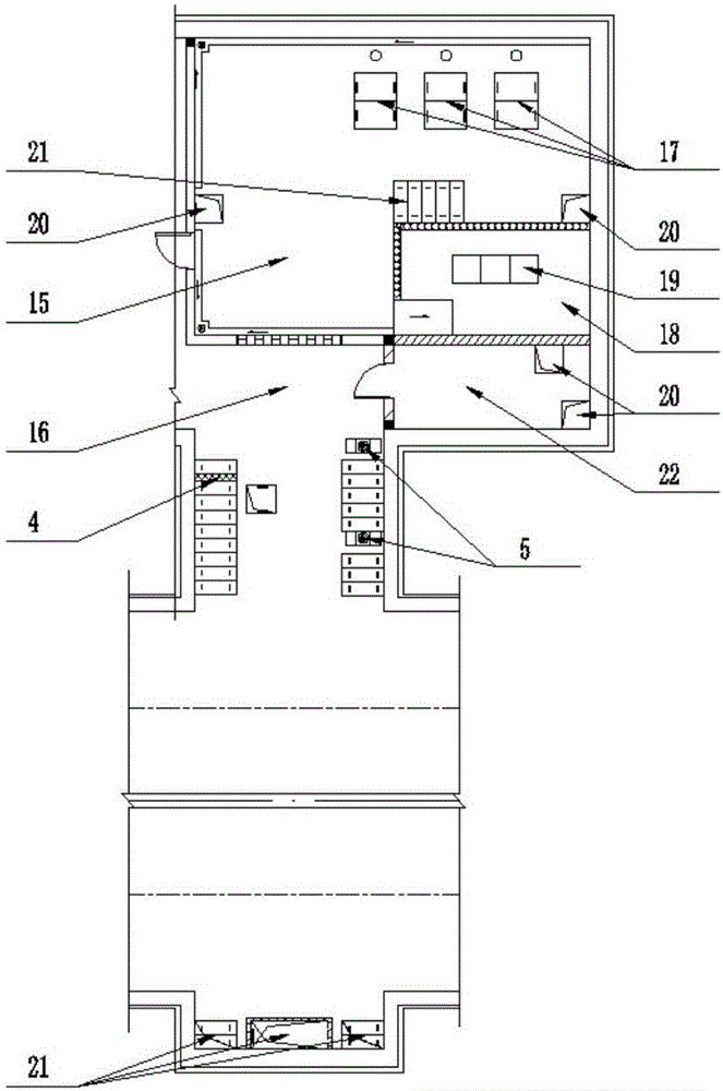 Auxiliary transfer pump station of drainage tunnel in subway crossing