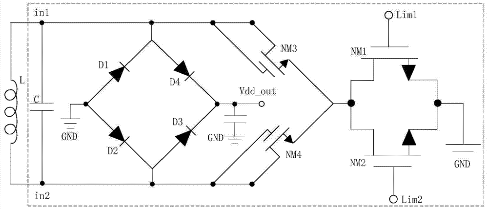 Rectifying and amplitude limiting circuit with multiple time constants and passive radio frequency tag