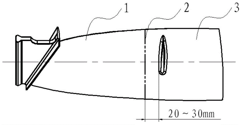 Vibration fatigue testing method for large-bypass-ratio engine fan blade with shoulder