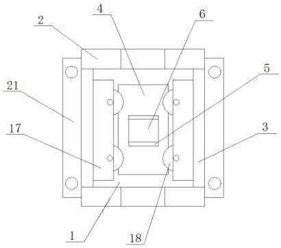 Novel elevator guide rail guide shoe device