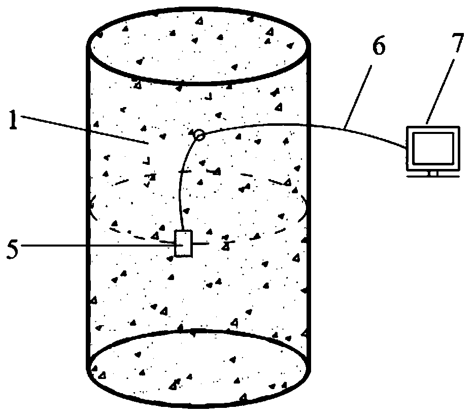 Test method for measuring active and passive hooping forces of FRP confined concrete column by adopting piezoelectric film