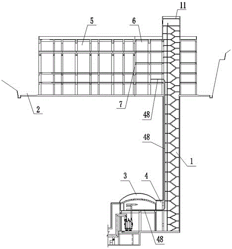 Underground powerhouse wire outgoing arrangement mode and structure