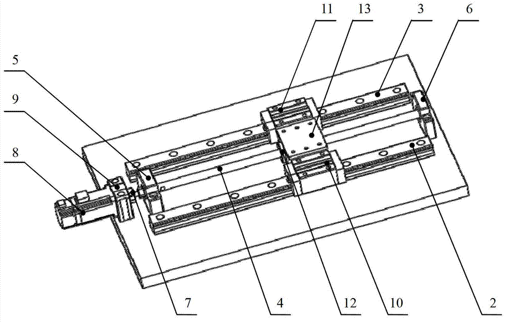 Testing device for vertical and continuous loading at optional position of numerical control moving table