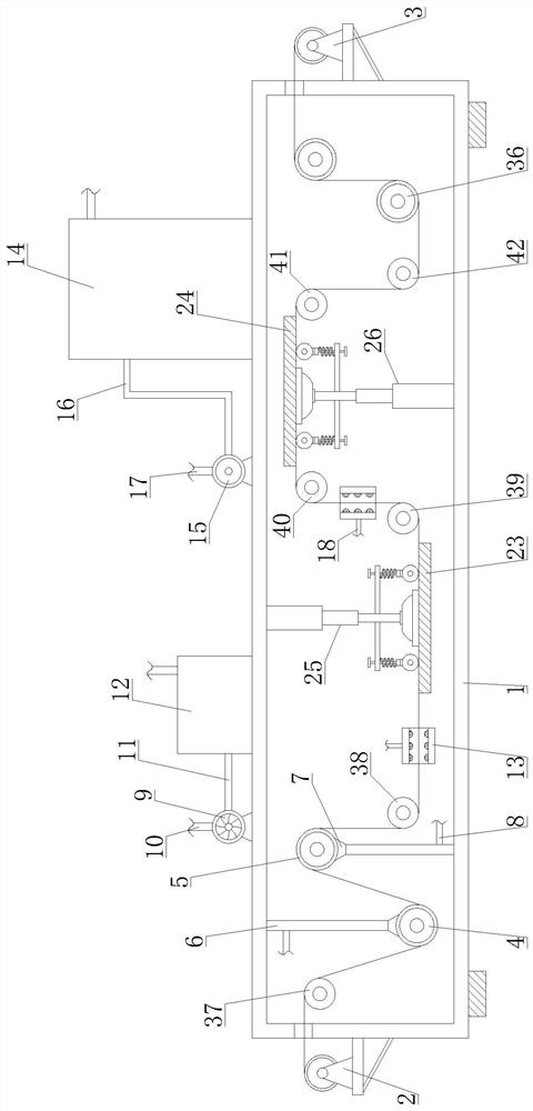 A kind of textile raw material transmission ironing equipment