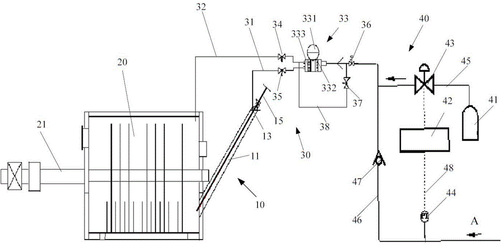 Liquid level measurement device and gas intrusive liquid level measurement system thereof