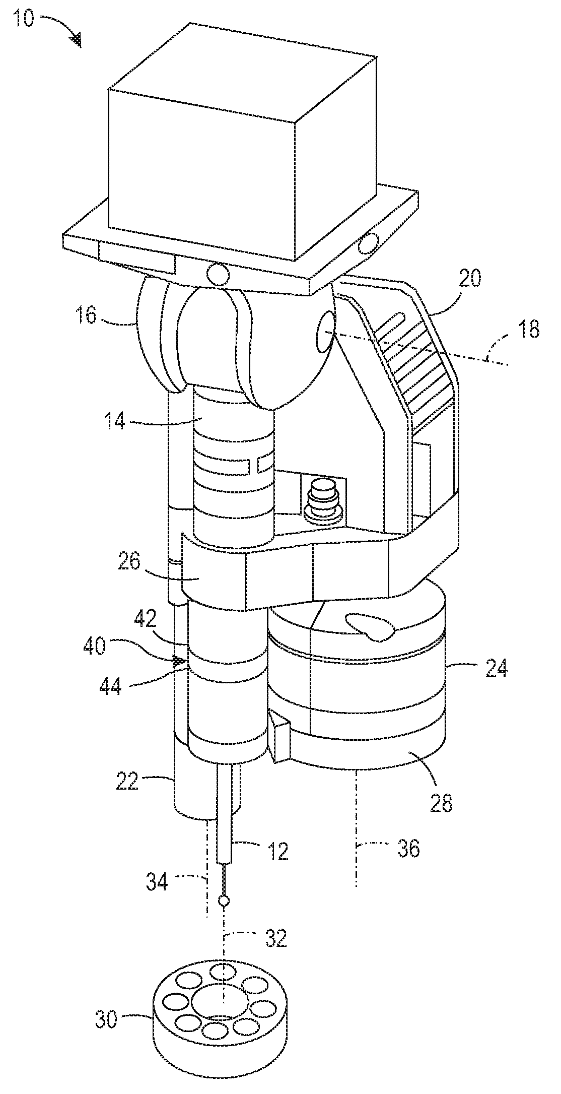 Articulated head with multiple sensors for measuring machine