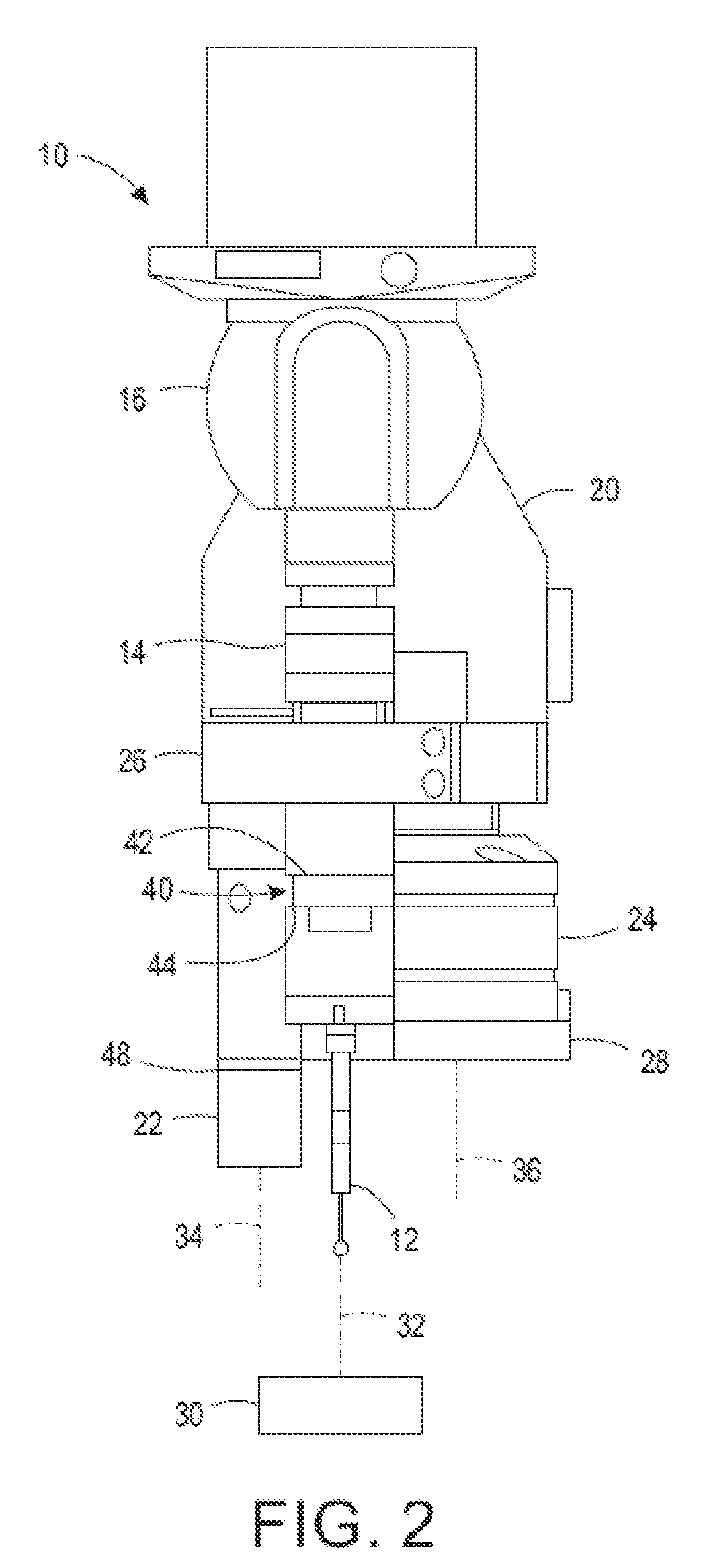 Articulated head with multiple sensors for measuring machine