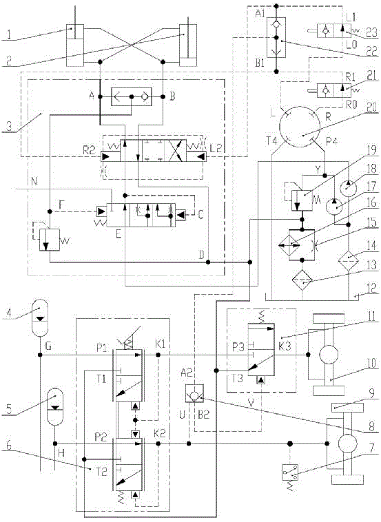 A Construction Machinery Brake Steering System