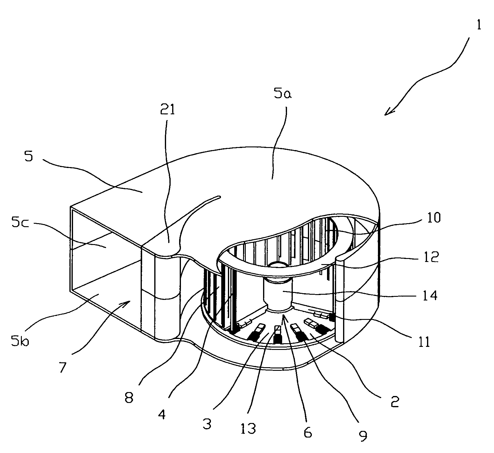 Integrated blower for cooling device