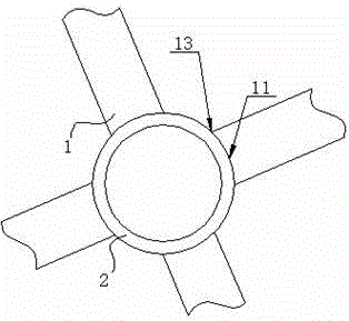 Arc-shaped cross frame and round pipe connection quality control method