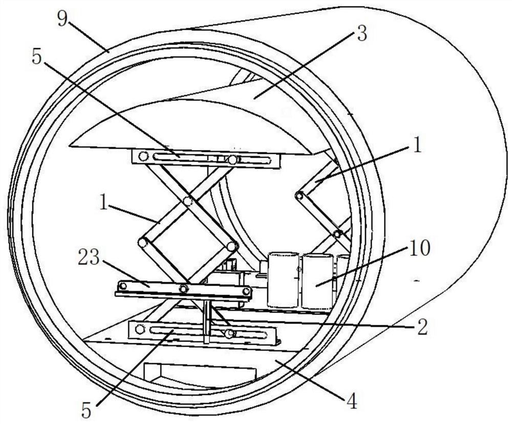 Heat dissipation device for two-end necking cabin section of underwater sealing cavity