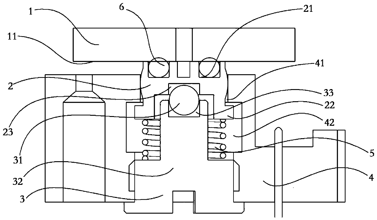 A valve head, parallel error automatic compensation device and electron microscope