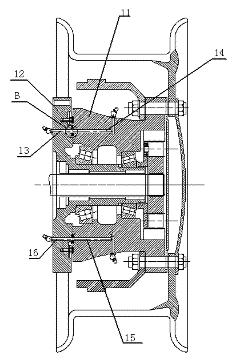 Automobile tire central air inflation and deflation device for hub reduction gear assembly