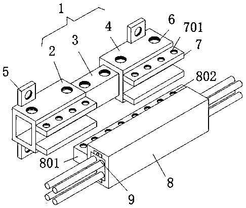 Heat insulation fixing device for t high-temperature area wire harness of automobile engine compartmen