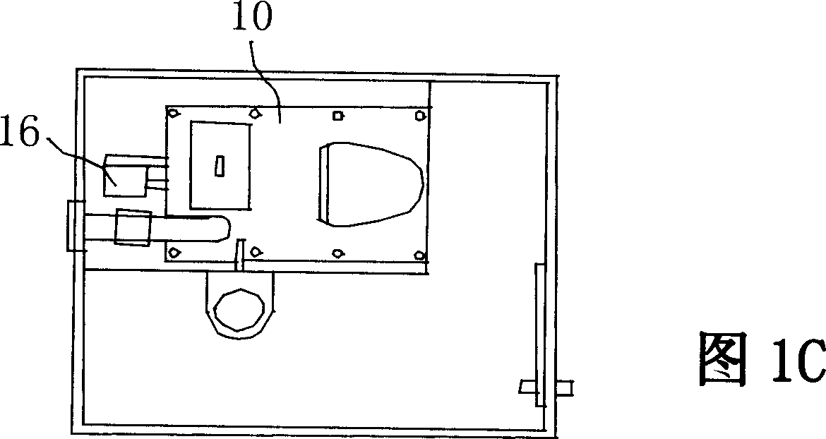 Discharging filtering device and treating device used for environmental protection closestool