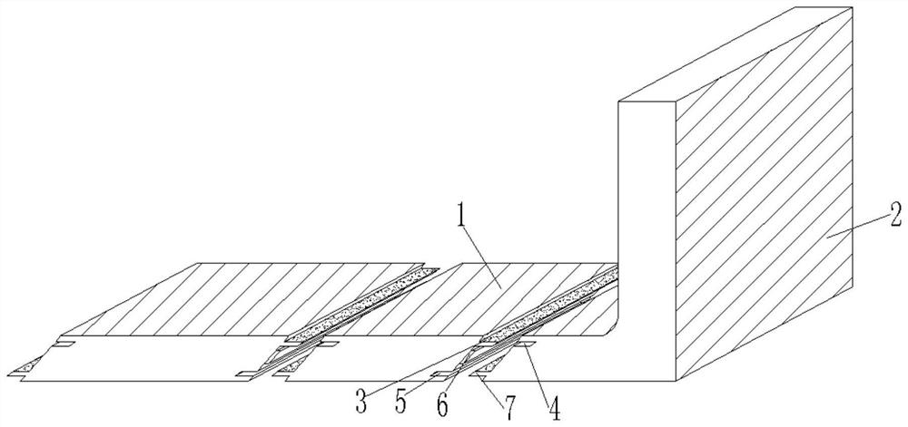 Seamless splicing and paving process of floor cloth for subway vehicle