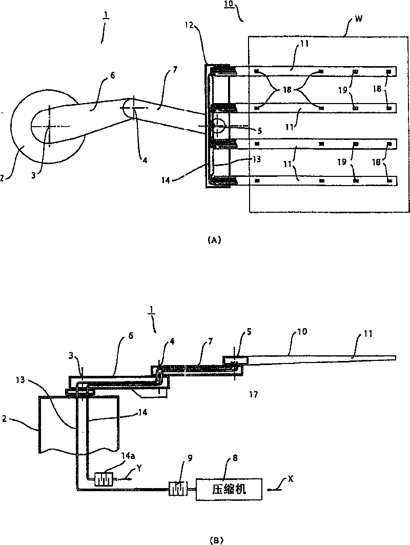 Manipulator of robot and workpiece conveying robot using said manipulator