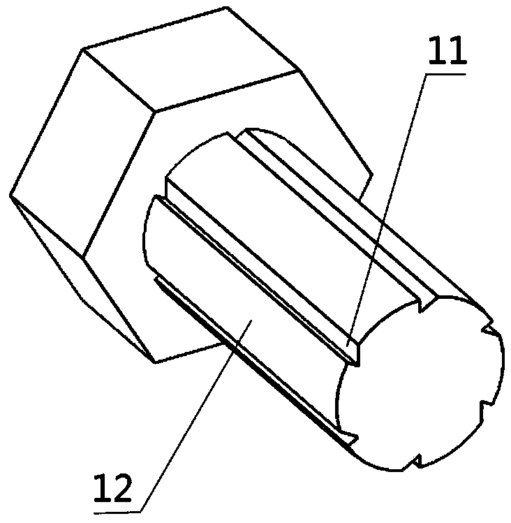 Detachable anti-theft bolt assembly for power transmission line iron tower