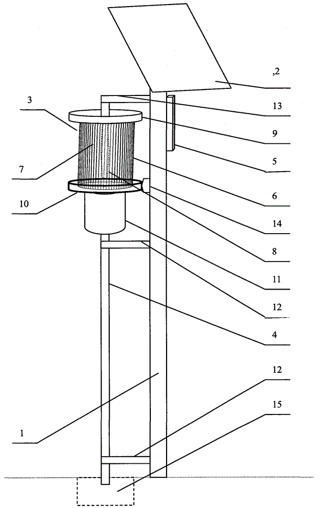 Intelligent automatic regulation and control forest solar insecticidal lamp