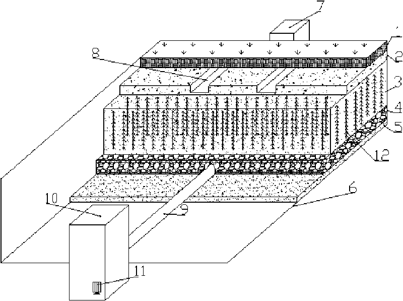 Soil ditch for purifying domestic wastewater and construction method thereof