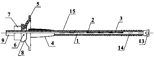 Self-propelled hollow slip casting anchor rod with stress-measuring function and operating method