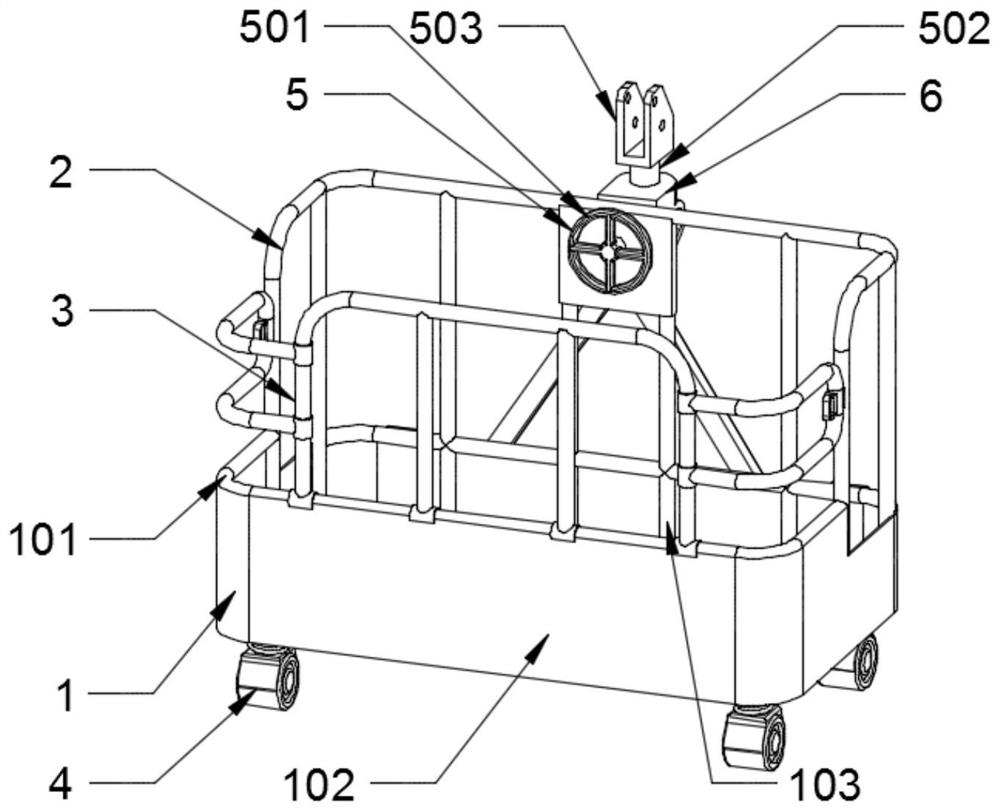 Hanging basket for construction machinery