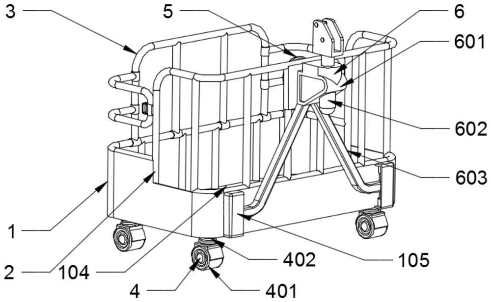 Hanging basket for construction machinery