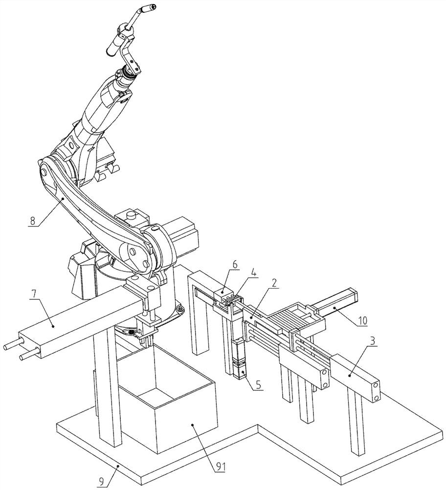 Automatic clamping intelligent welding equipment for centering clamping jaw for building aluminum template production line