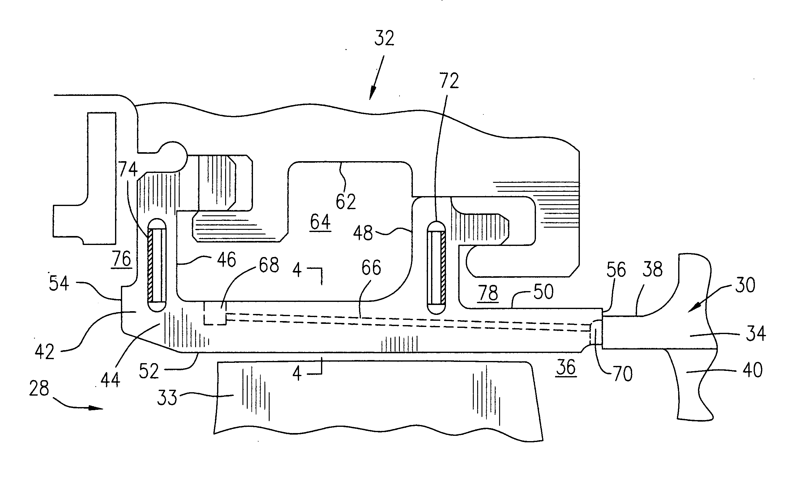 Turbine shroud segment feather seal located in radial shroud legs