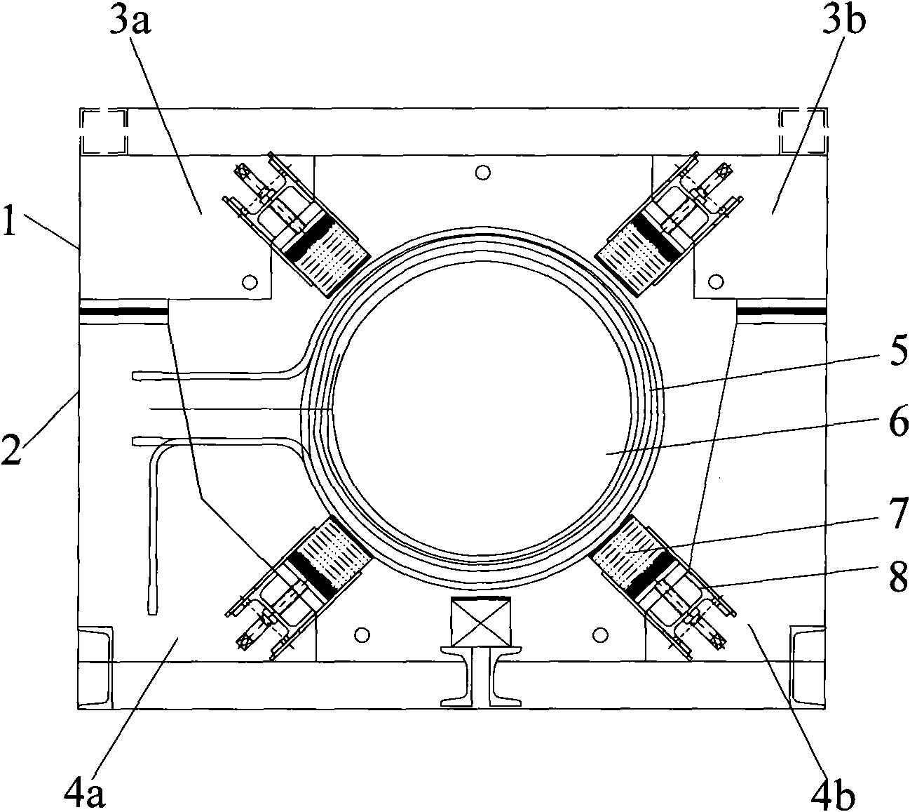 Single-ingot power frequency heating furnace