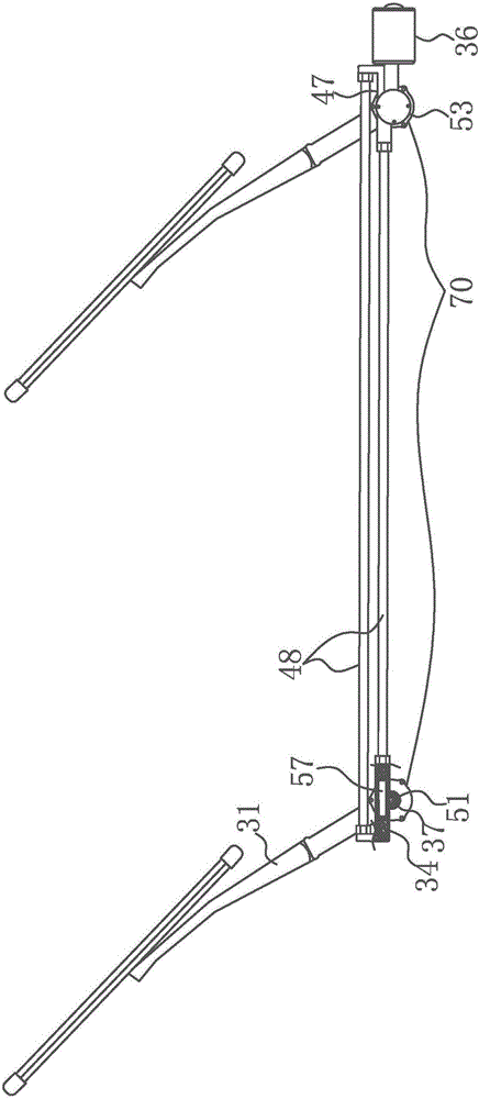 Three-scraper flexible wall inner support wiper hydraulic swing wiper