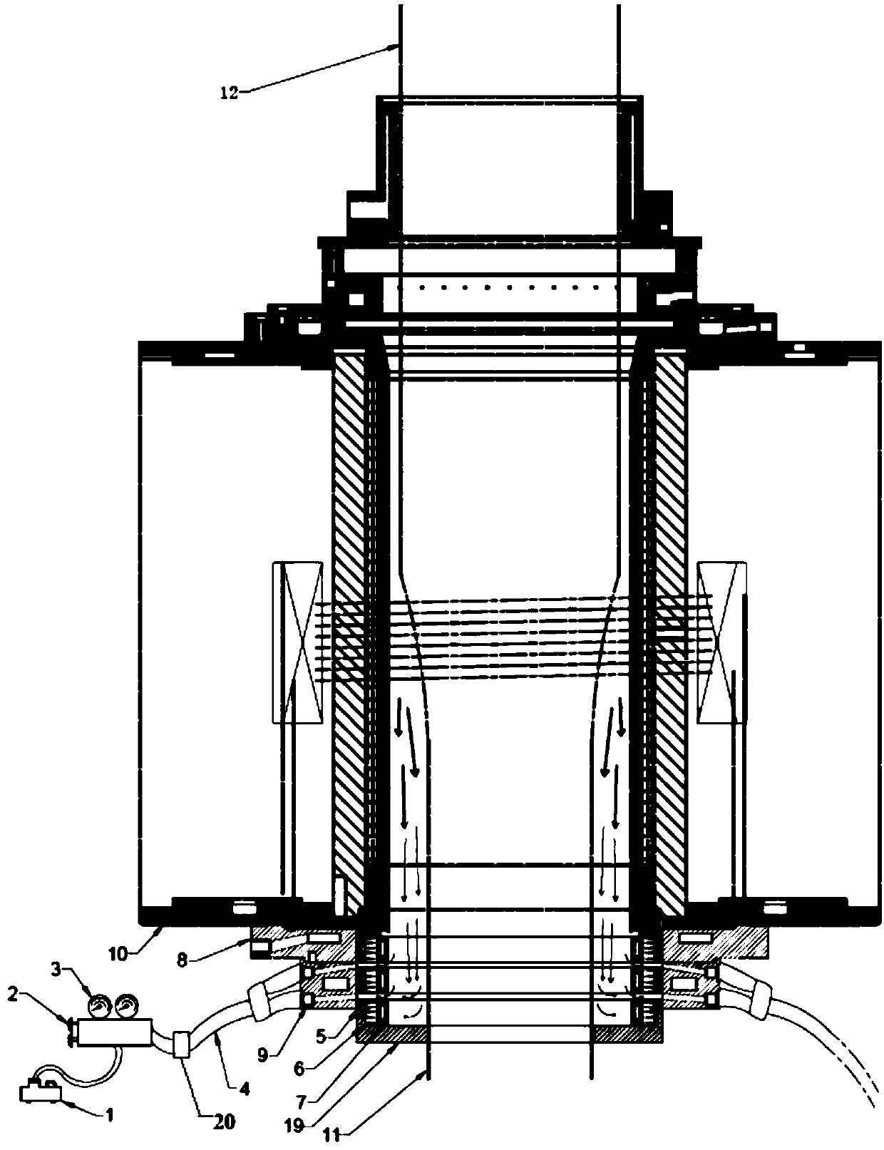 Electrostatic dust collector used for preform rod extending technology