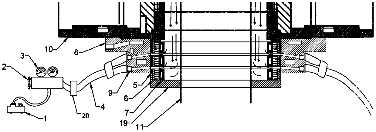 Electrostatic dust collector used for preform rod extending technology