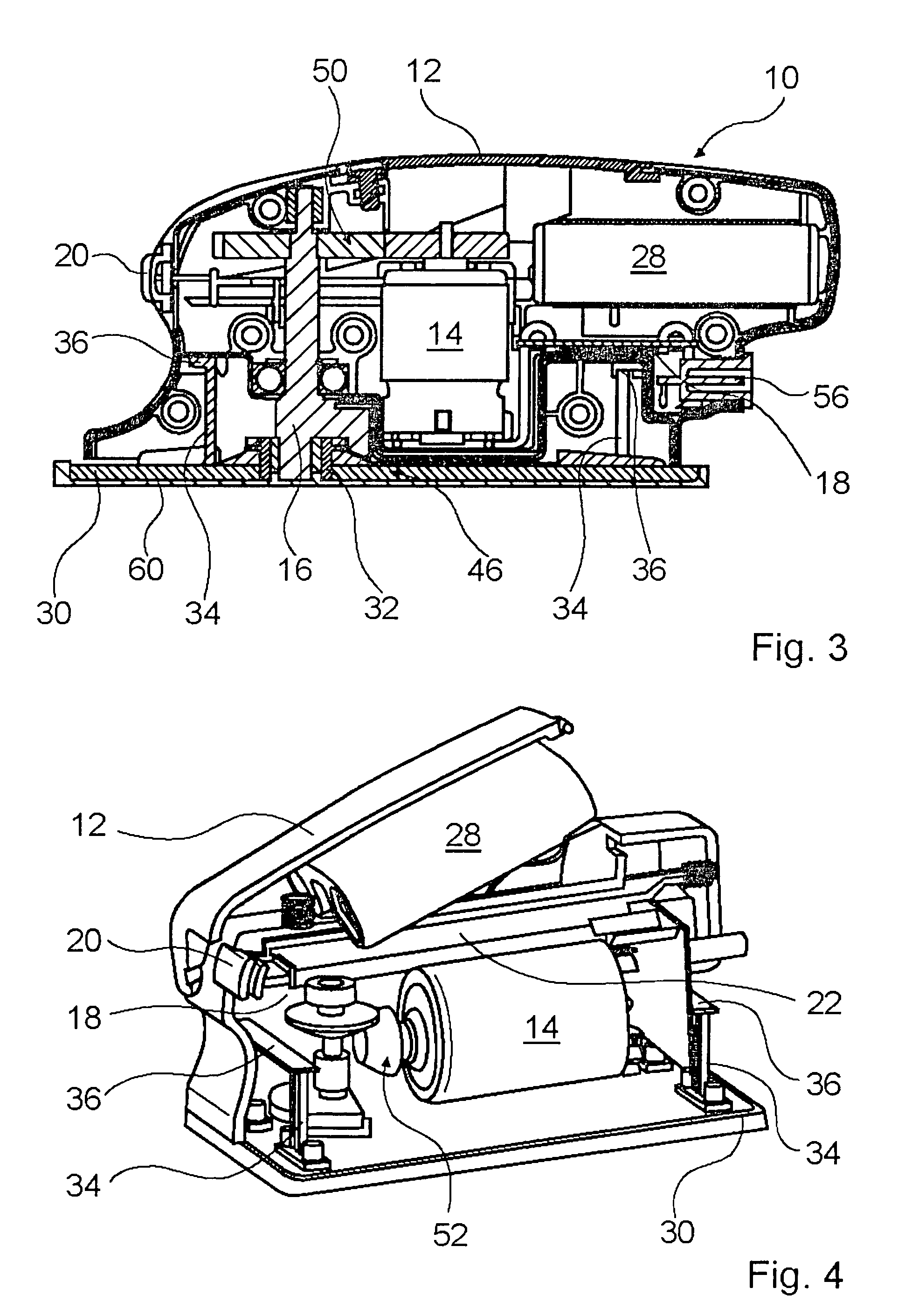 Hand-guided sander, sander cradle, and sander housing