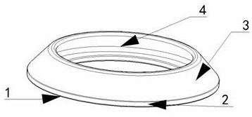 Special-shaped sealing ring for vacuum milling clamp for skin parts and use method of special-shaped sealing ring