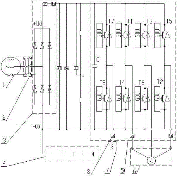 Main driving system of hybrid power locomotive