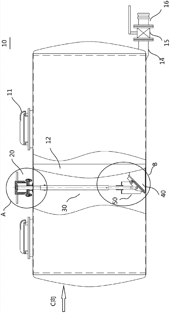 Tank transport vehicle and its internal shut-off valve device