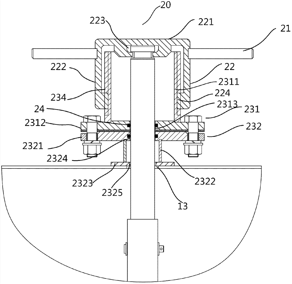 Tank transport vehicle and its internal shut-off valve device