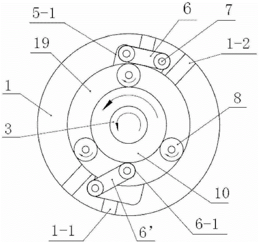 Rotating device, fluid motor, engine, compressor and pump using same