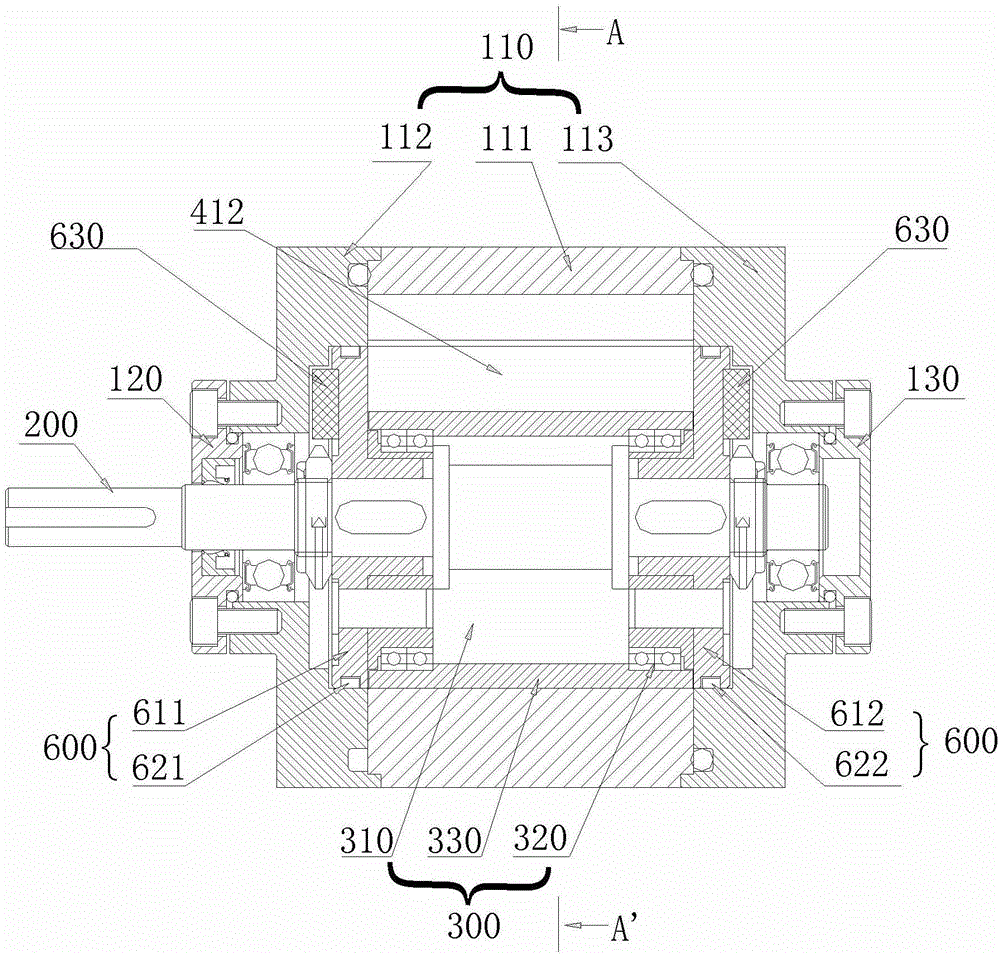 Rotating device, fluid motor, engine, compressor and pump using same