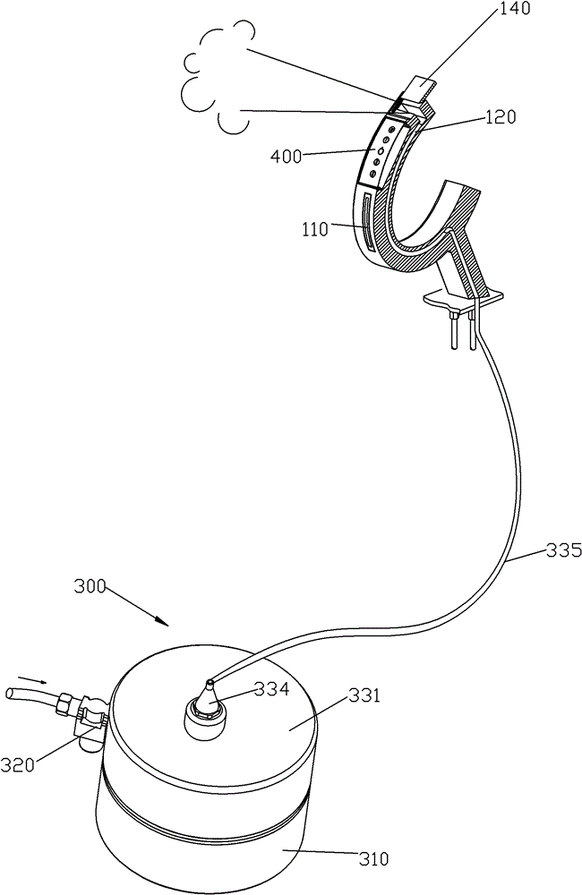 Bibcock capable of spraying hot mist