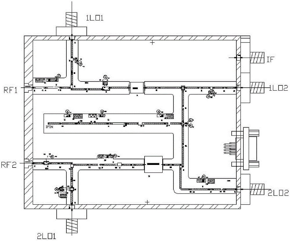 Down-conversion module with ultra-wide and large instantaneous bandwidth and frequency conversion method thereof