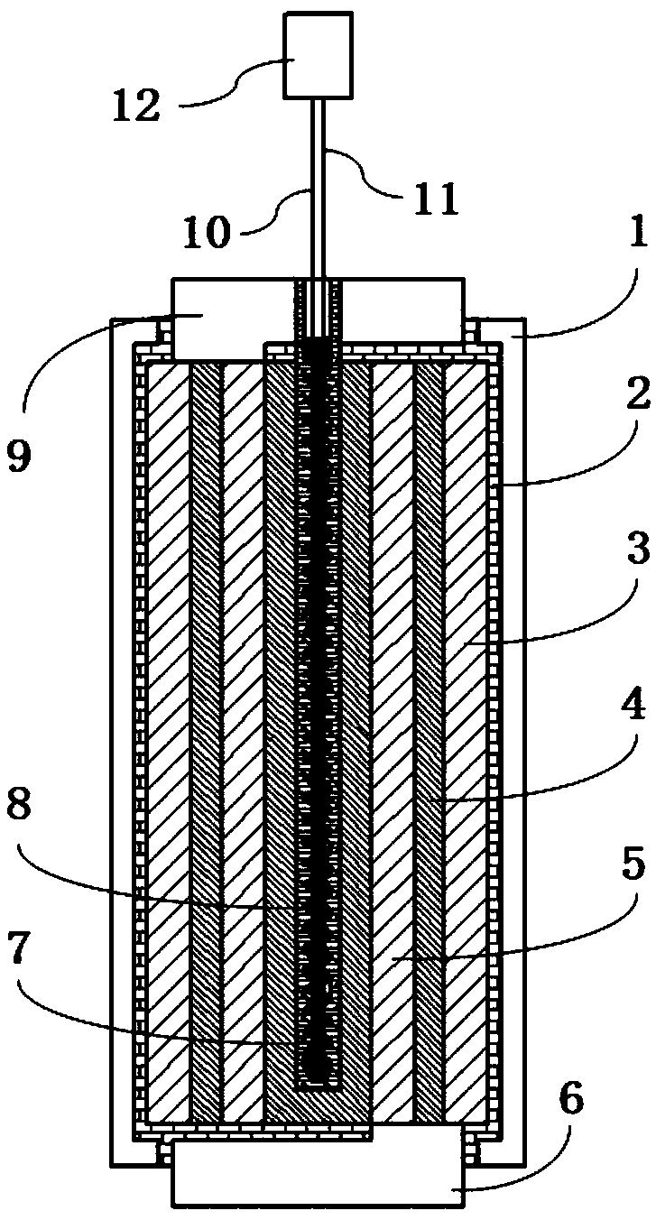 Spiral heating rod-based solid-state lithium battery and heating device and heating control method thereof