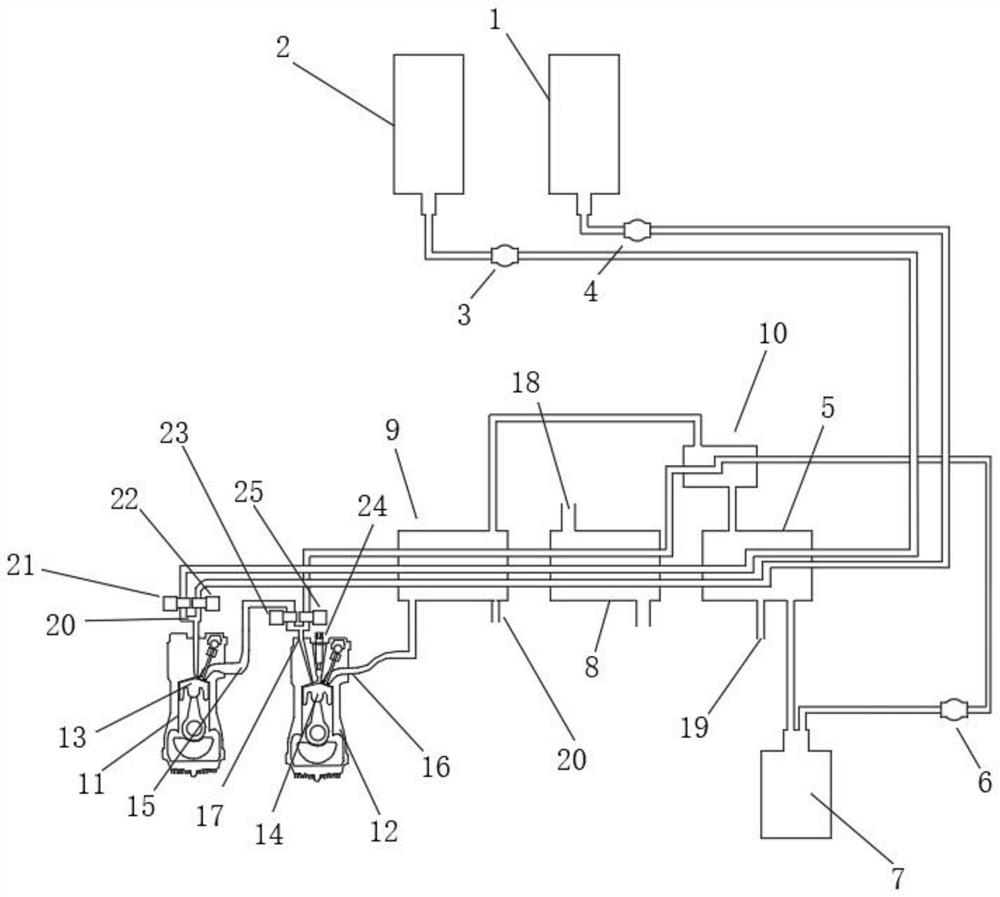 High and low temperature combined cycle engine