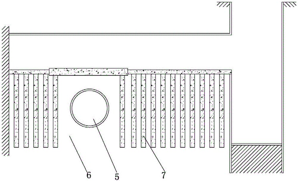 A shield tunnel passing method in which a large shield tunnel passes first and then constructs an air duct structure