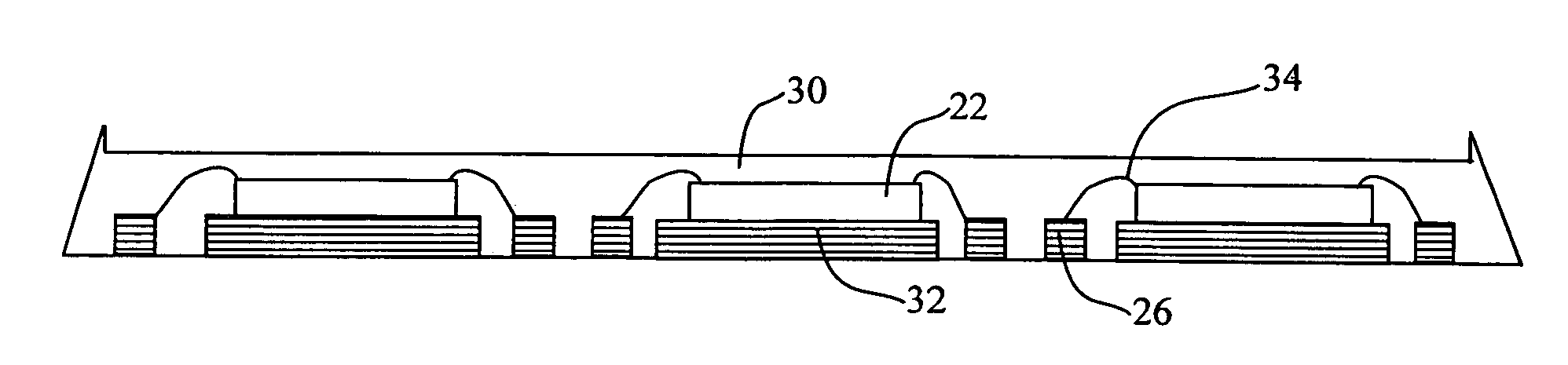 Process for fabricating an integrated circuit package with reduced mold warping